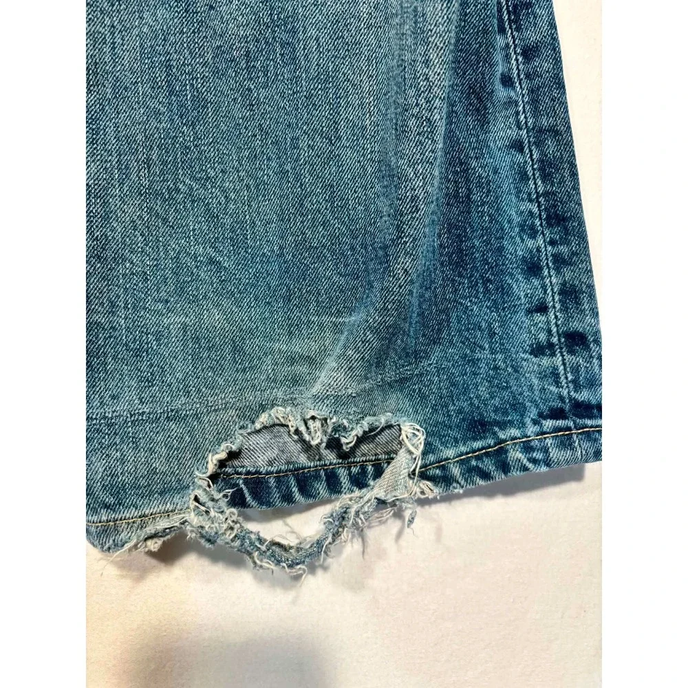Levis‎ 508 Regular Taper Jeans Mens 32x32 Medium Wash Distressed Blue Denim